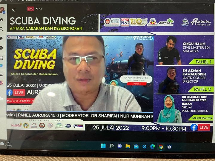 Live NOW Tonight
 Dont miss it  Scuba Diving Talk
 Live by Aurora UPSI (Universi…